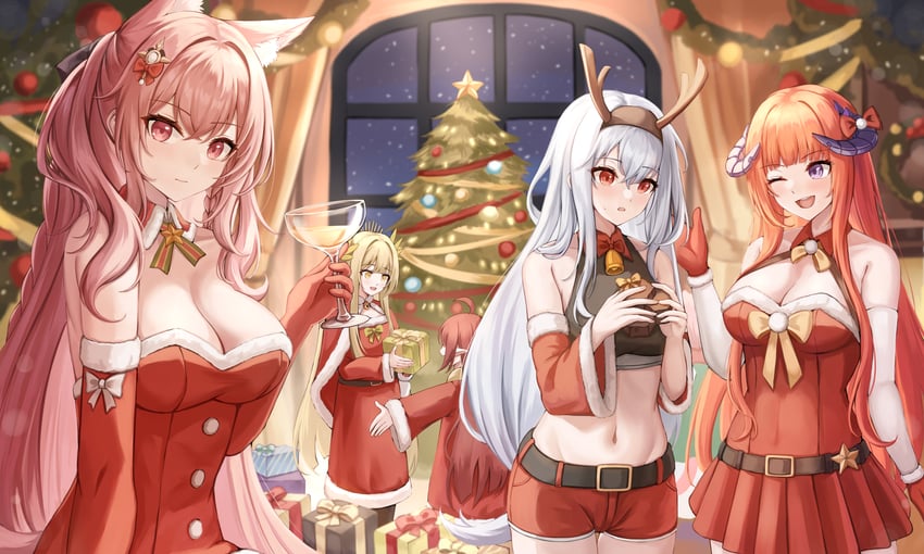 skadi, muelsyse, bagpipe, myrtle, and pozyomka (arknights) drawn by gongbangmanchi_(daisy_cutter)