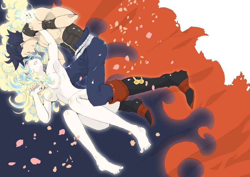 nia teppelin and simon (tengen toppa gurren lagann) drawn by tihori-t