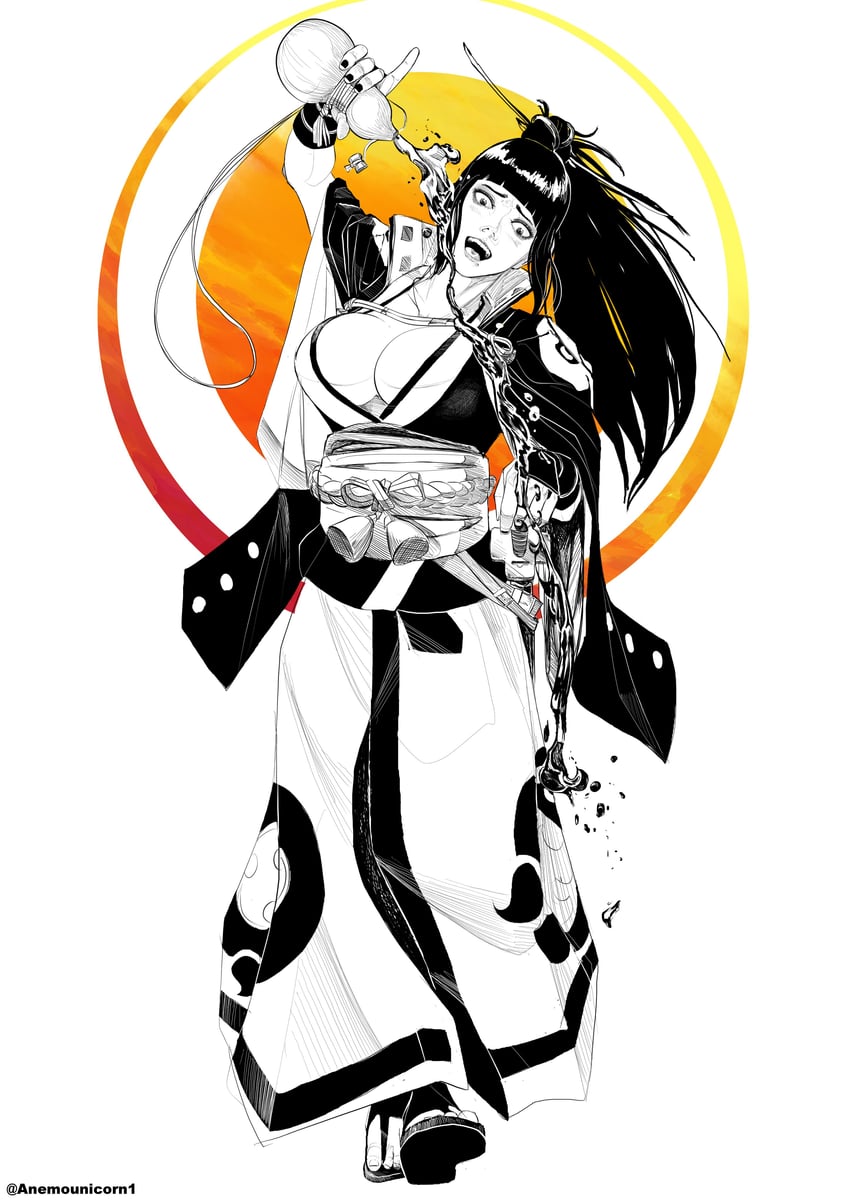 han juri and baiken (street fighter and 1 more) drawn by emo_(anemounicorn)
