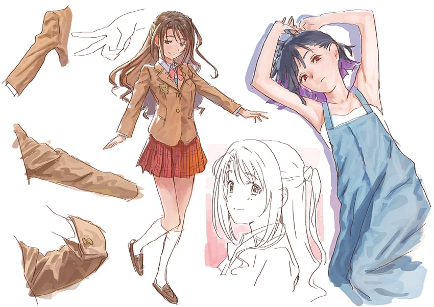 shimamura uzuki and suride miku (idolmaster and 2 more) drawn by matsuo_yuusuke