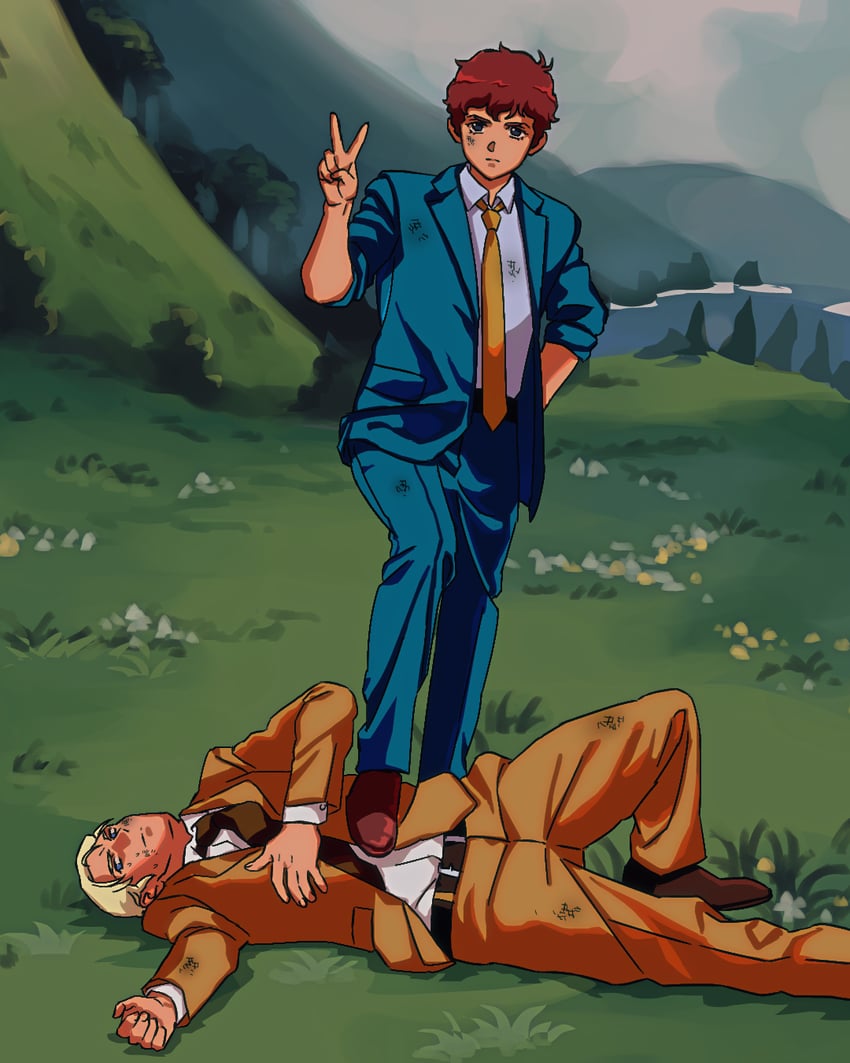 char aznable and amuro ray (gundam and 1 more) drawn by yy0880yy
