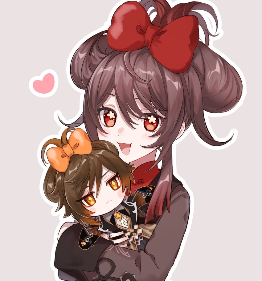 hu tao and zhongli (genshin impact) drawn by sushi_171