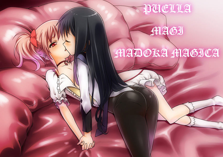 akemi homura and kaname madoka (mahou shoujo madoka magica) drawn by shirihime