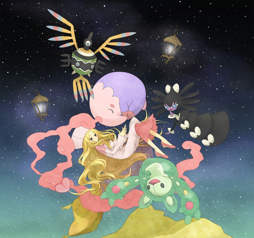 caitlin, reuniclus, musharna, gothitelle, and sigilyph (pokemon and 1 more) drawn by jammy21
