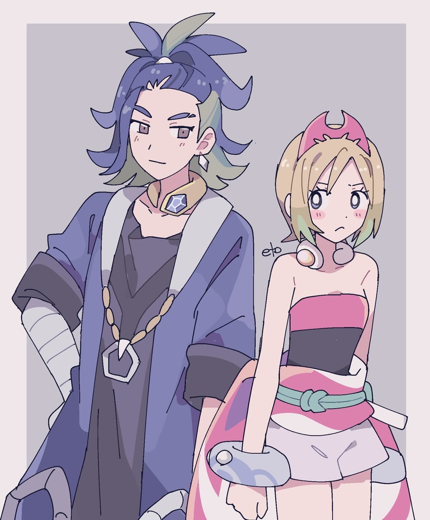 irida and adaman (pokemon and 1 more) drawn by remoooon