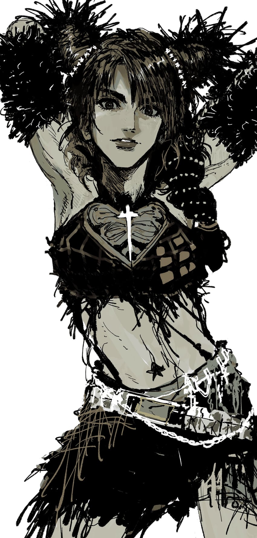 kujo jolyne (jojo no kimyou na bouken and 1 more) drawn by my_nameisyoon