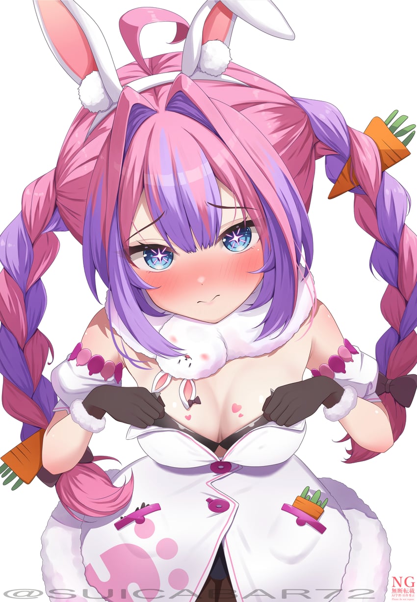 usada pekora, don-chan, and kikirara vivi (hololive and 1 more) drawn by suicabar72