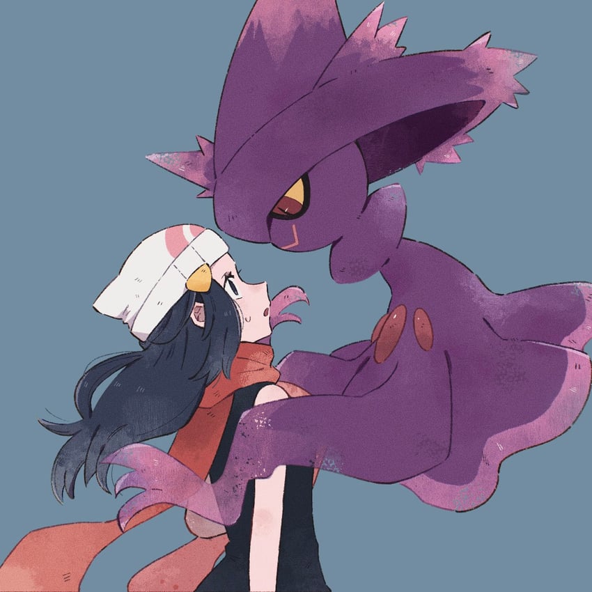 dawn and mismagius (pokemon and 1 more) drawn by hime_(himetya105)