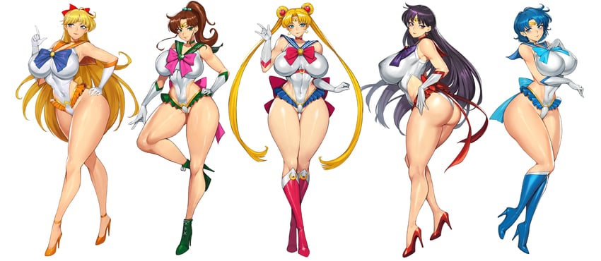 tsukino usagi, sailor moon, mizuno ami, aino minako, hino rei, and 8 more (bishoujo senshi sailor moon) drawn by gurimjang