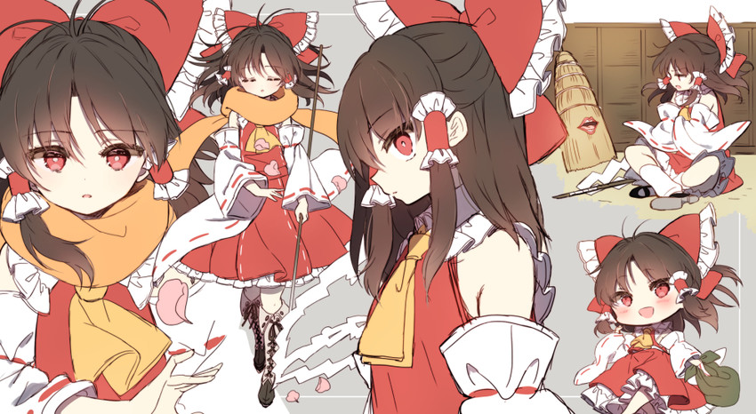 hakurei reimu (touhou and 1 more) drawn by piyokichi