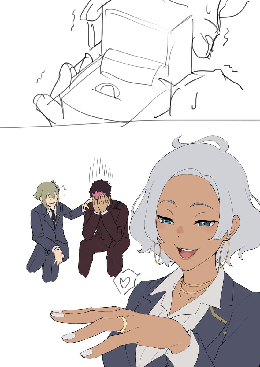 secelia dote, guel jeturk, and elan ceres (gundam and 1 more) drawn by iwao178