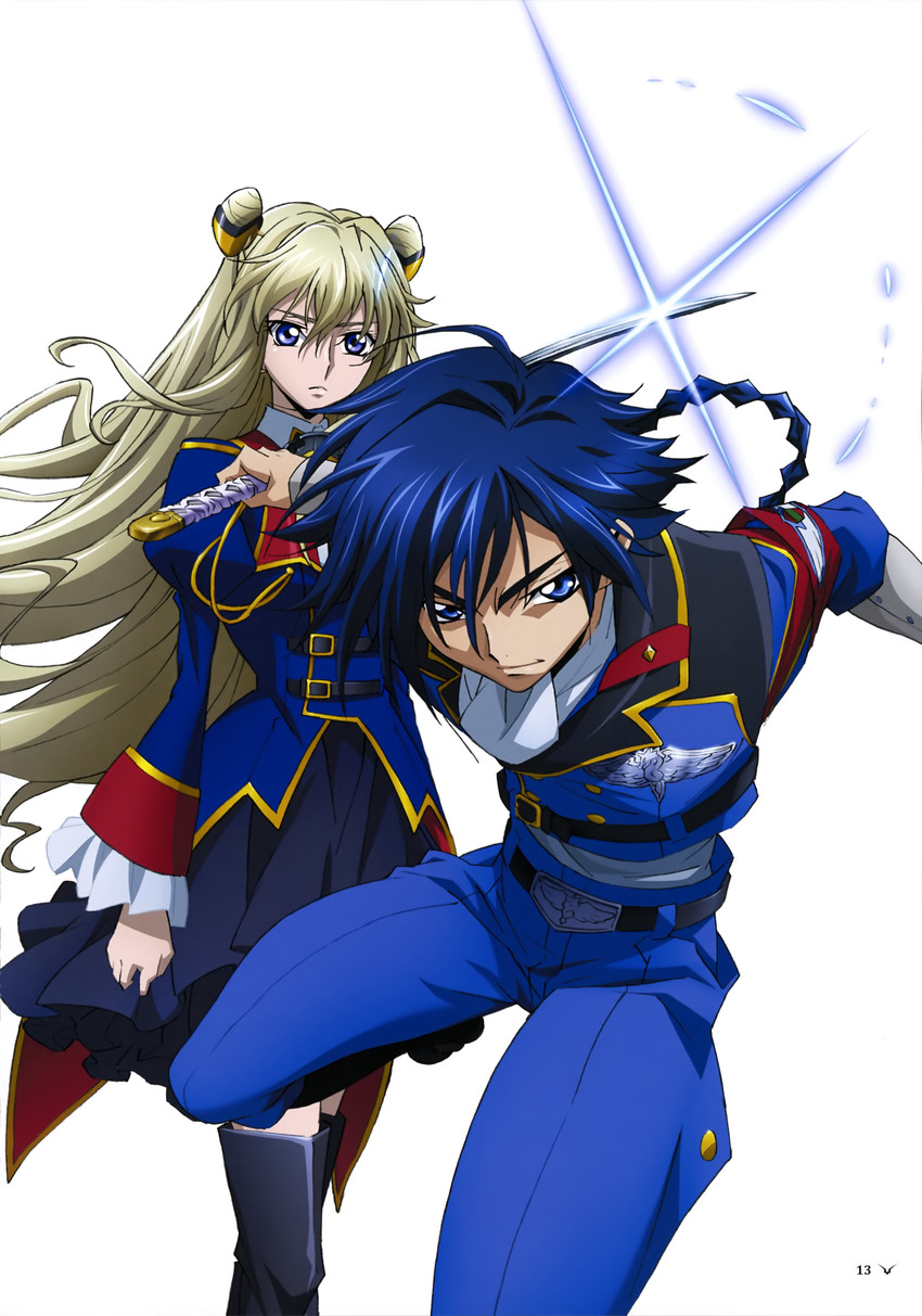 leila malcal and hyuuga akito (code geass and 1 more)