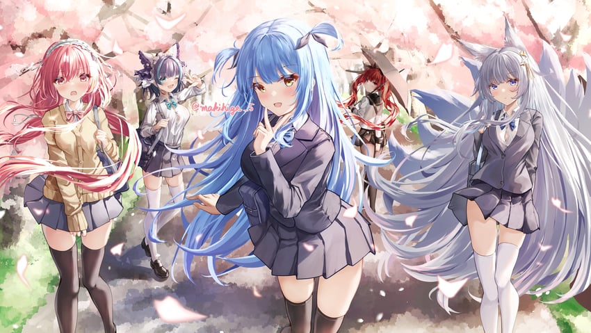 honolulu, shinano, cheshire, perseus, and neptune (azur lane) drawn by makihige