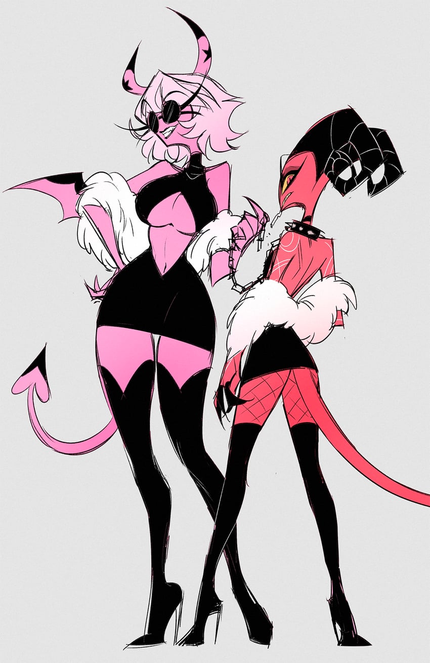 verosika mayday and barbie wire (helluva boss) drawn by helluva_venti