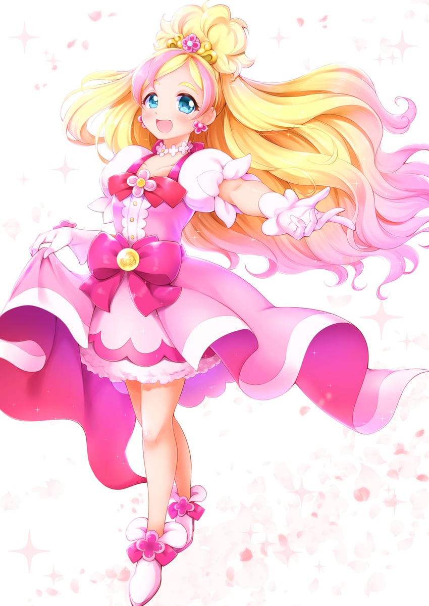 haruno haruka and cure flora (precure and 1 more) drawn by arakawa_tarou