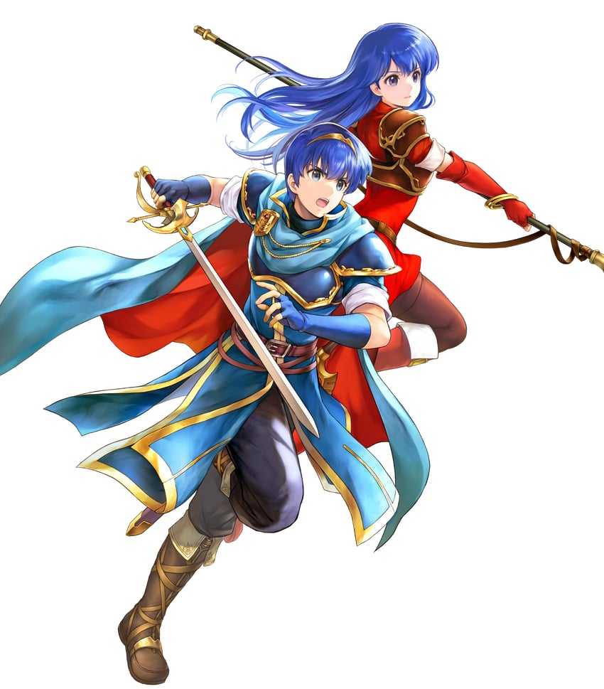 marth and caeda (fire emblem and 2 more) drawn by yamada_koutarou