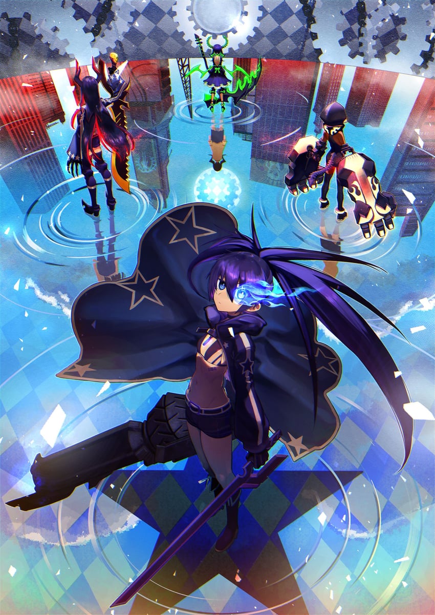 black rock shooter, dead master, strength, and black gold saw (black rock shooter) drawn by 2021780