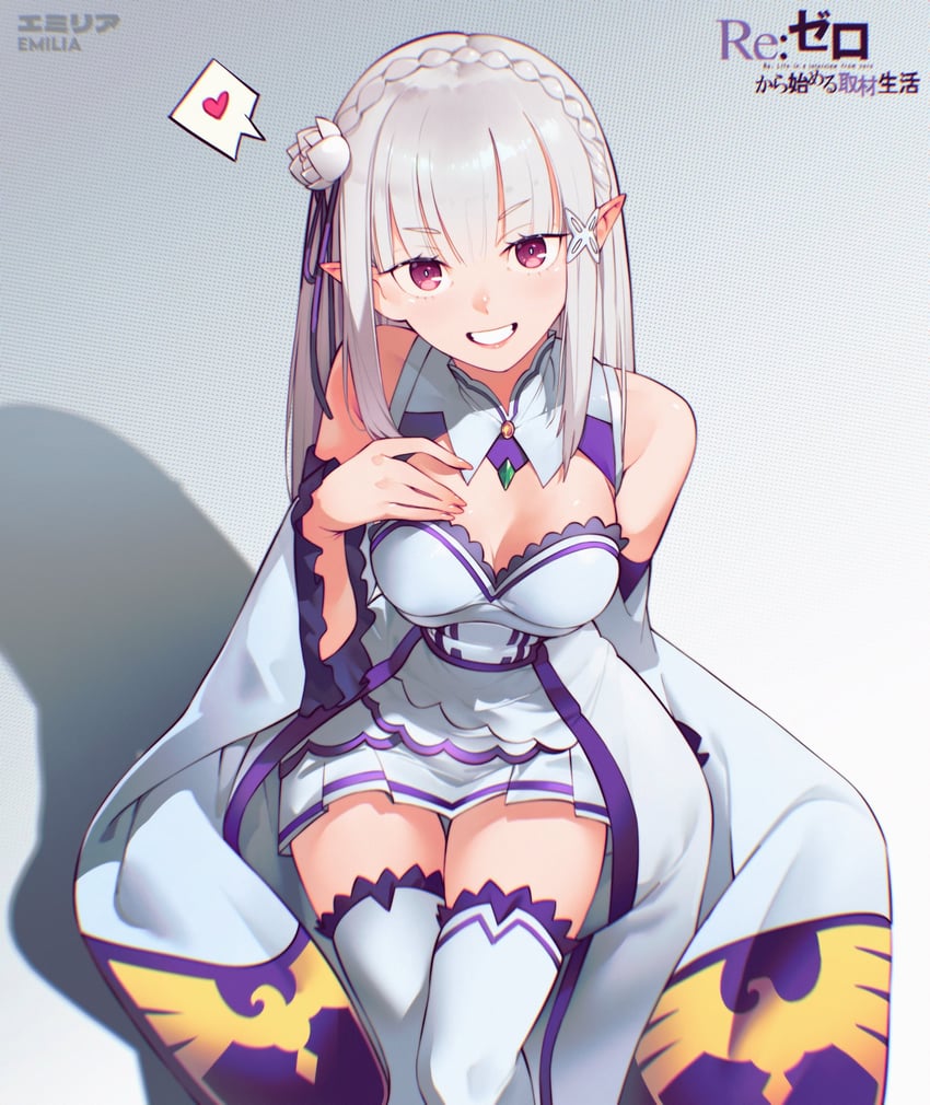 emilia (re:zero kara hajimeru isekai seikatsu) drawn by cesar_art456