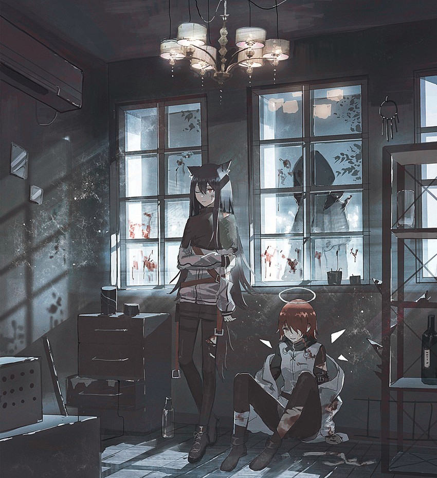 doctor, texas, and exusiai (arknights) drawn by lococo:p