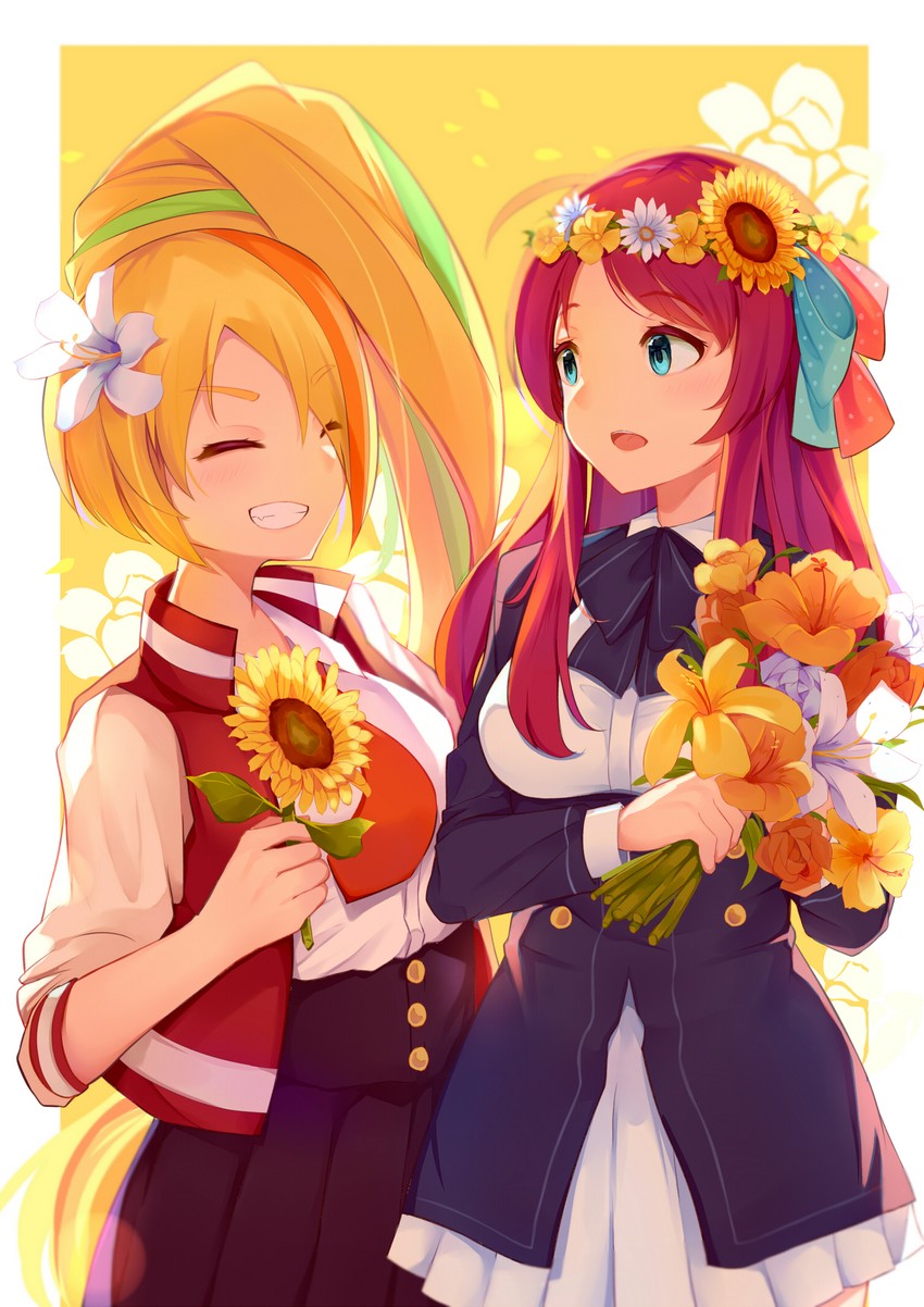 minamoto sakura and nikaidou saki (zombie land saga) drawn by donggua_bing_cha