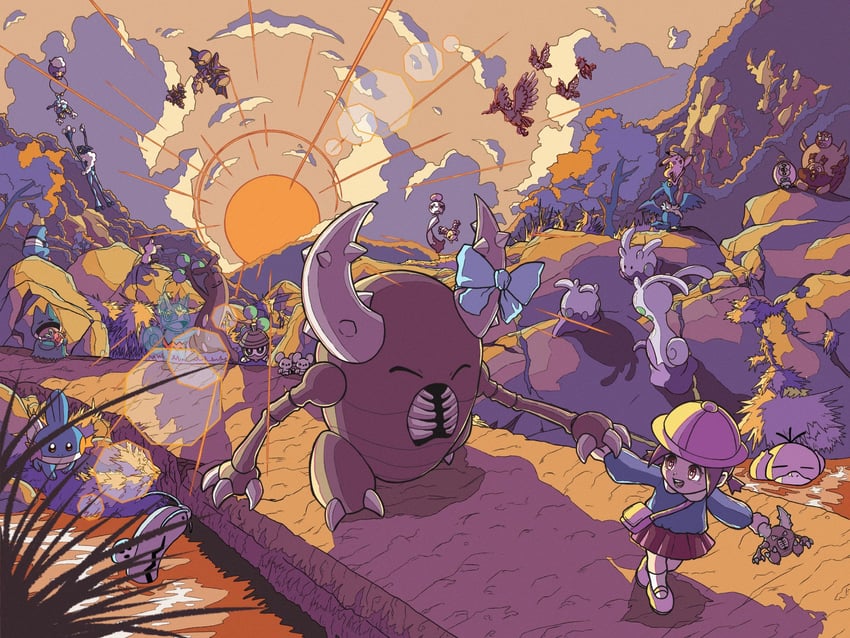 pikachu, mimikyu, mudkip, psyduck, drifloon, and 24 more (pokemon and 1 more) drawn by debudebumetabo