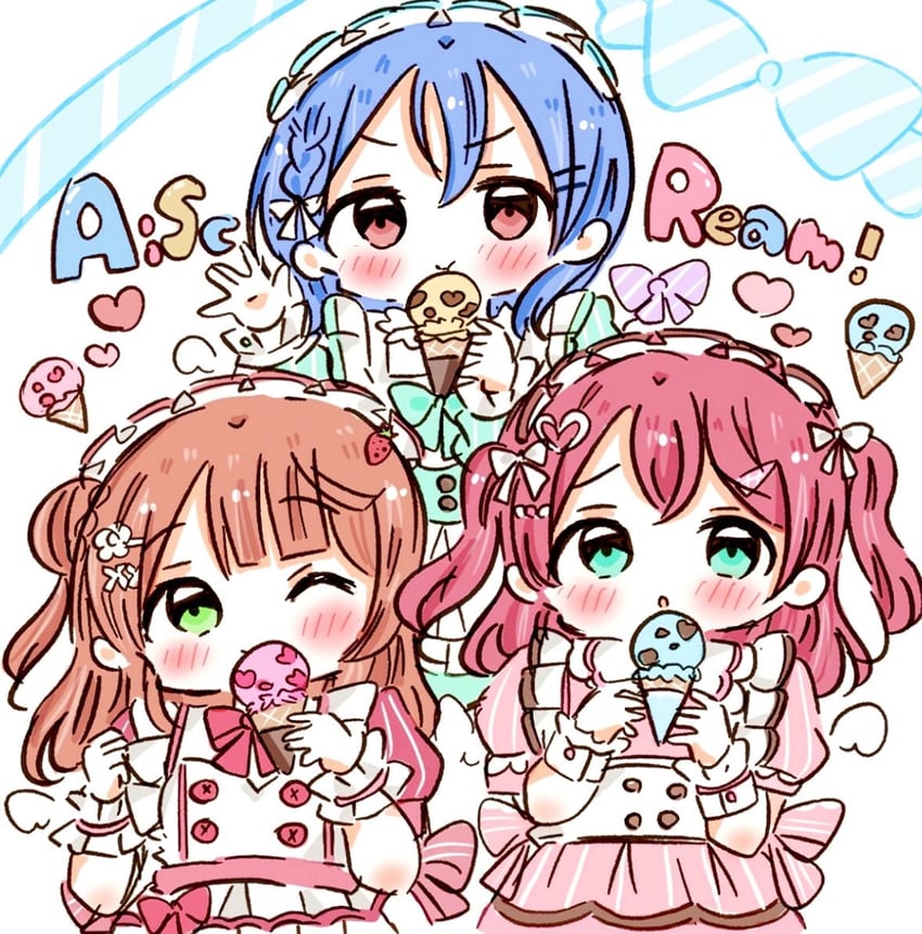 uehara ayumu, kurosawa ruby, and wakana shiki (love live! and 3 more) drawn by momo_nosabu