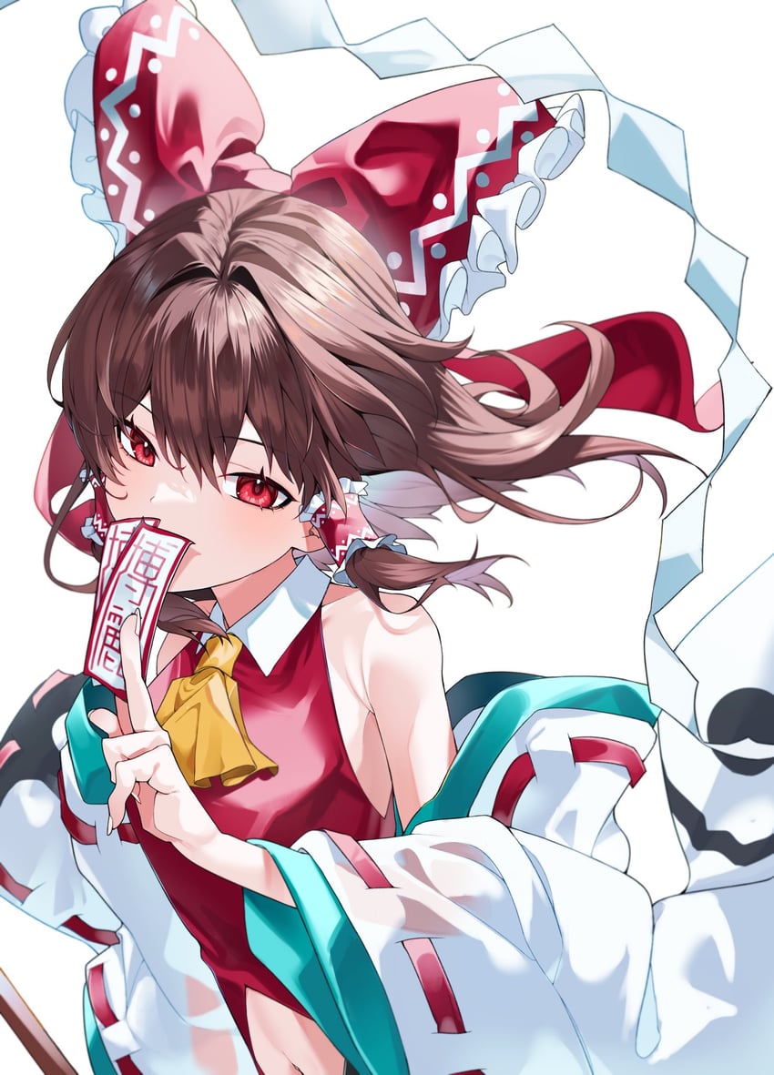 hakurei reimu (touhou and 1 more) drawn by 4696_moi