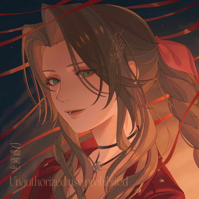 aerith gainsborough (final fantasy and 2 more) drawn by 7nite