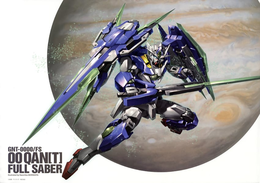 00 qan[t] and 00 qan[t] full saber (gundam and 2 more) drawn by morishita_naochika