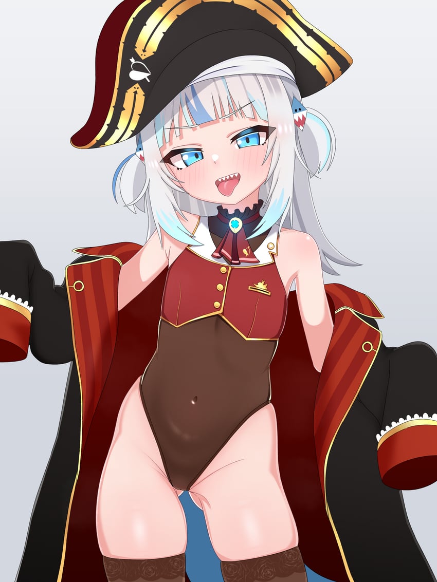 houshou marine and gawr gura (hololive and 1 more) drawn by mingkozus