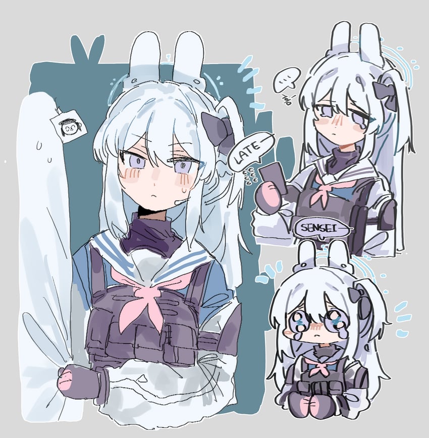 sensei, doodle sensei, and miyako (blue archive) drawn by odmised