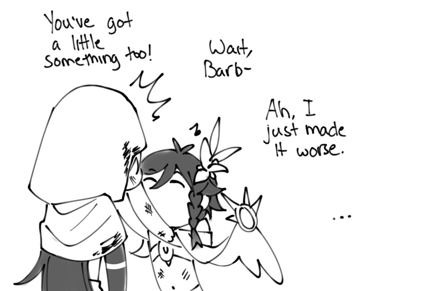 zhongli and venti (genshin impact) drawn by syruubi