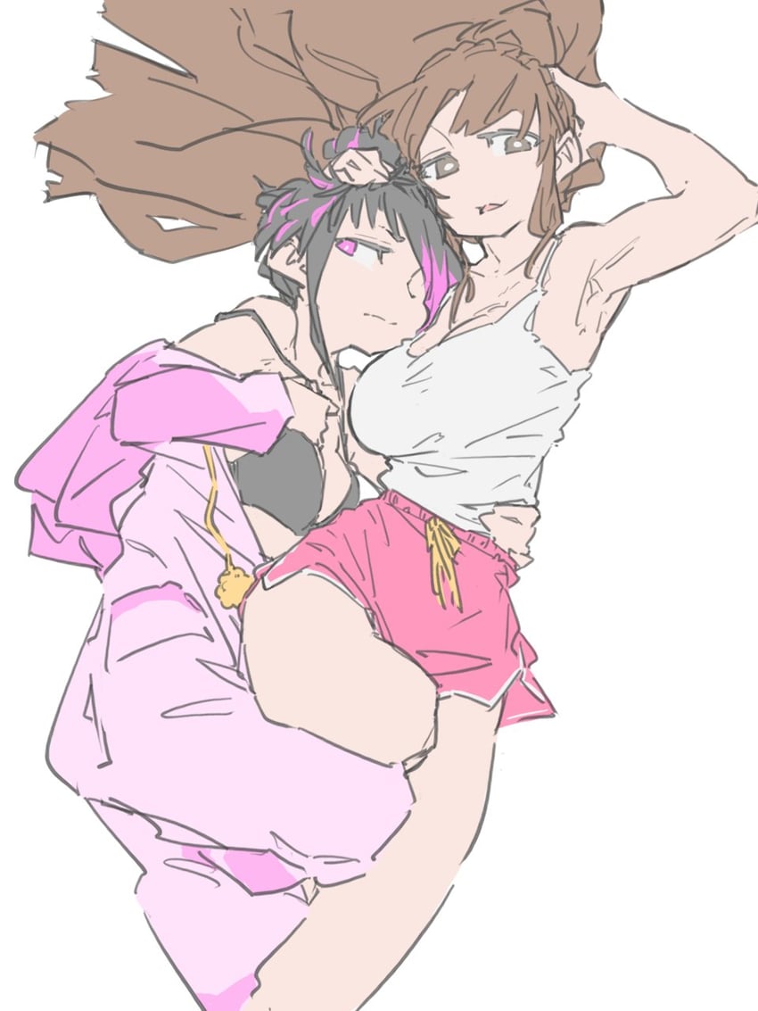 shiranui mai and han juri (street fighter and 2 more) drawn by d_sugama