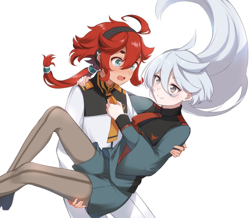 suletta mercury and miorine rembran (gundam and 1 more) drawn by nemu_mohu