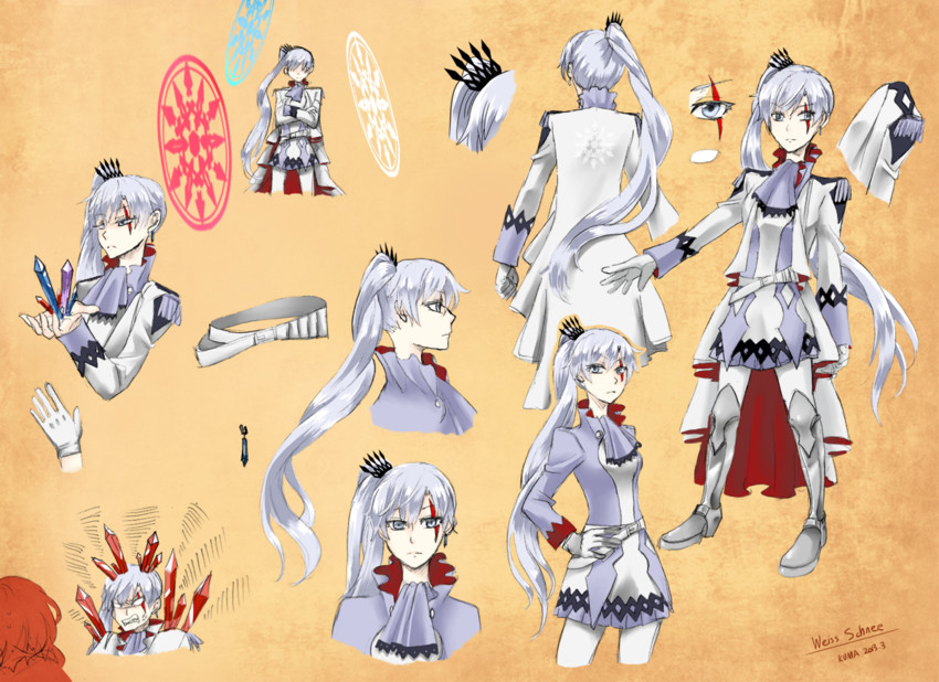 weiss schnee (rwby) drawn by kuma_(bloodycolor)