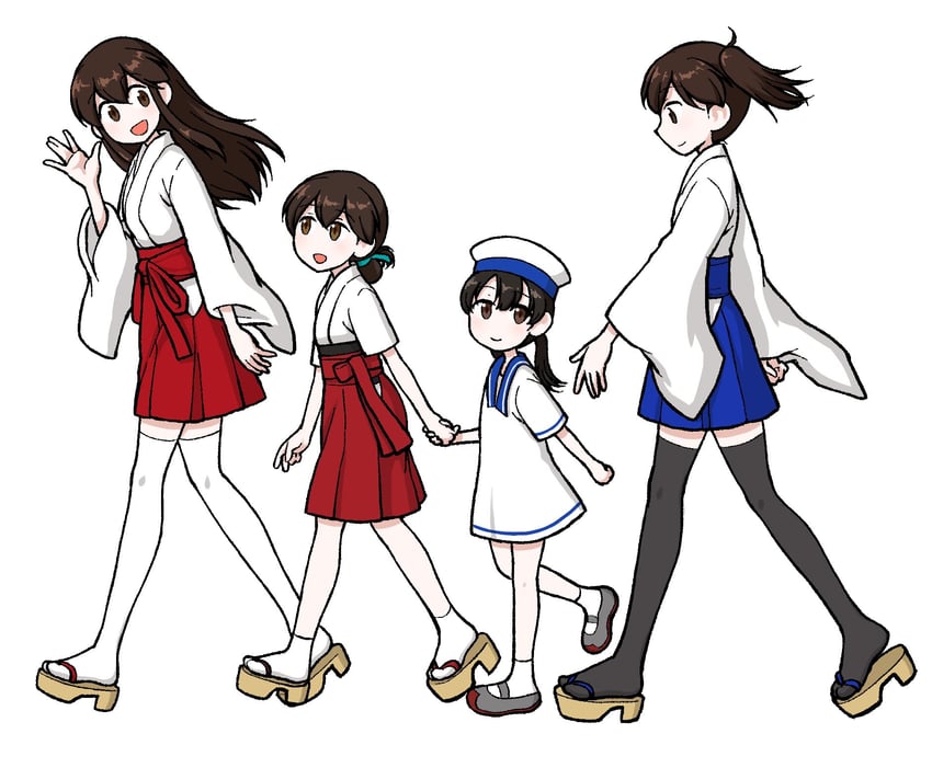 kaga, akagi, kasuga maru, and hiburi (kantai collection) drawn by nemu_(nemurakka)