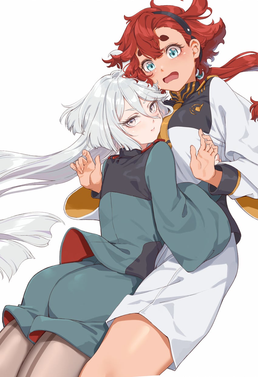 suletta mercury and miorine rembran (gundam and 1 more) drawn by fangxiang_cuoluan