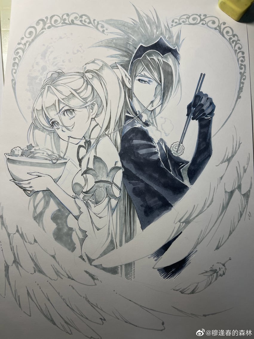 ma hongjun and bai chenxiang (douluo dalu) drawn by mu_fengchun