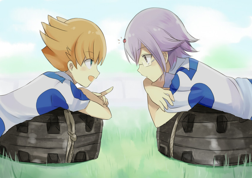 manabe jin'ichirou and minaho kazuto (inazuma eleven and 2 more) drawn by barufoa