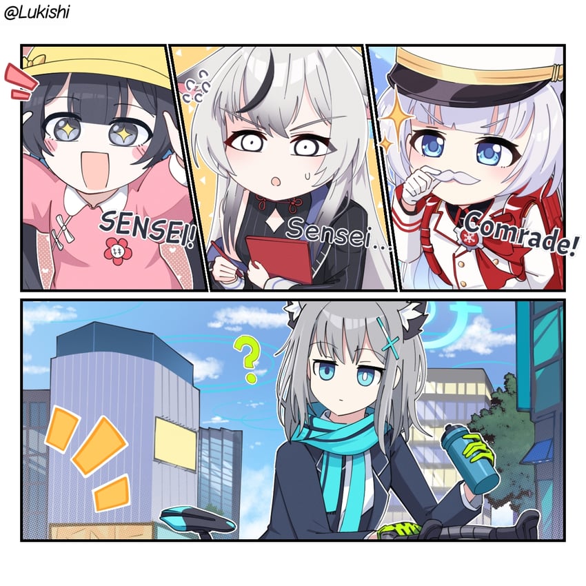 shiroko, kisaki, kokona, and cherino (blue archive) drawn by lukishi