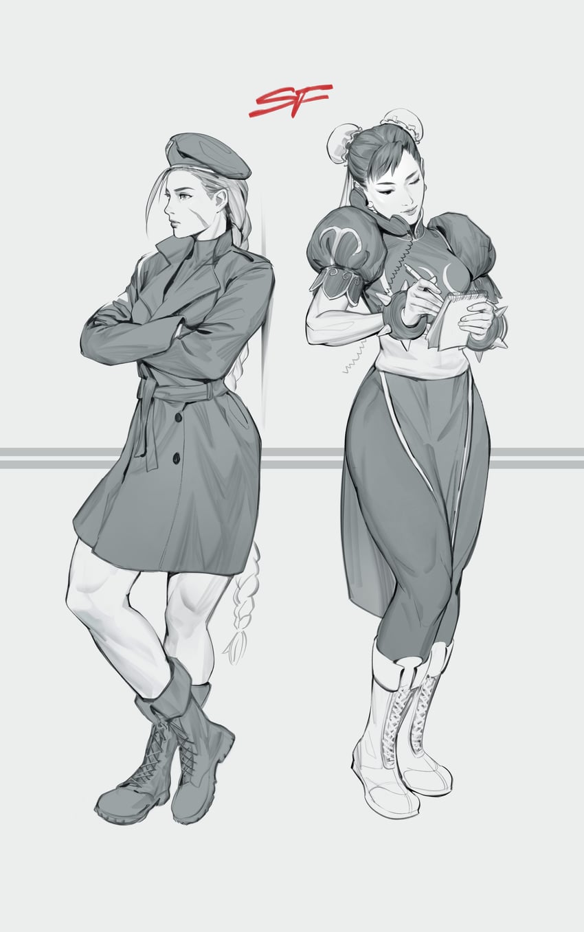 chun-li and cammy white (street fighter) drawn by zenkiro