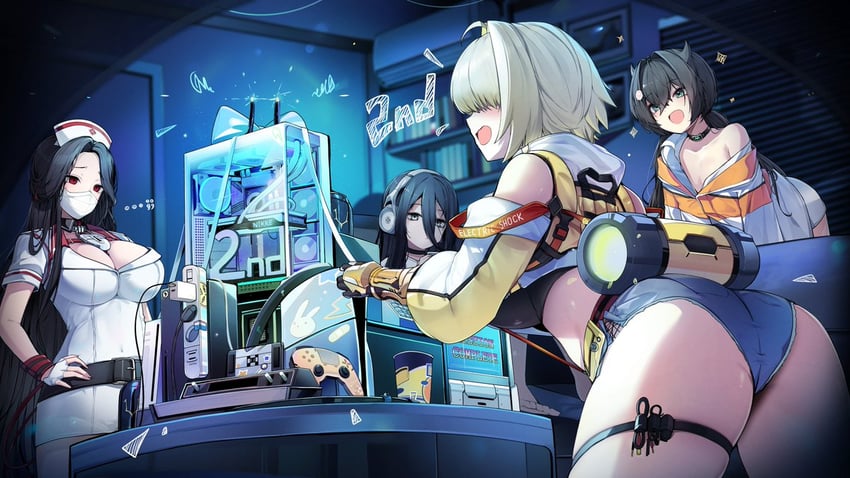 elegg, exia, trony, and maiden (goddess of victory: nikke) drawn by ddangbi
