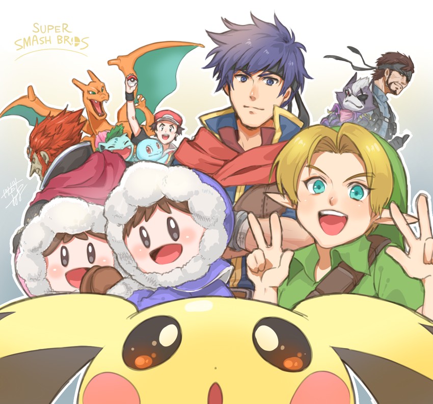 link, red, charizard, ike, squirtle, and 8 more (pokemon and 10 more) drawn by jandara_rin