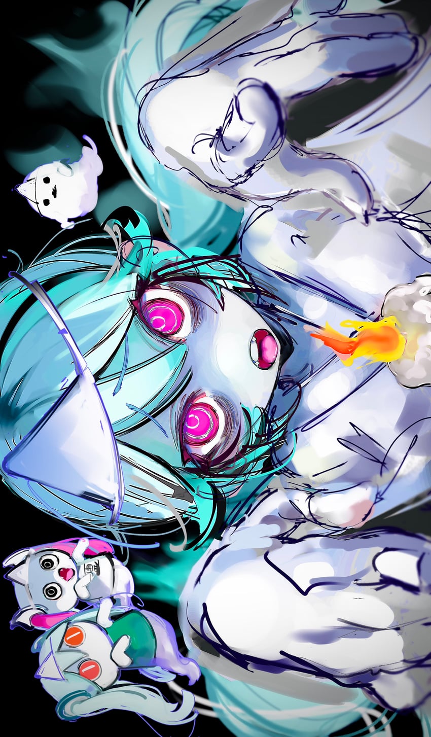 hatsune miku and aimaina (vocaloid and 1 more) drawn by nept_o