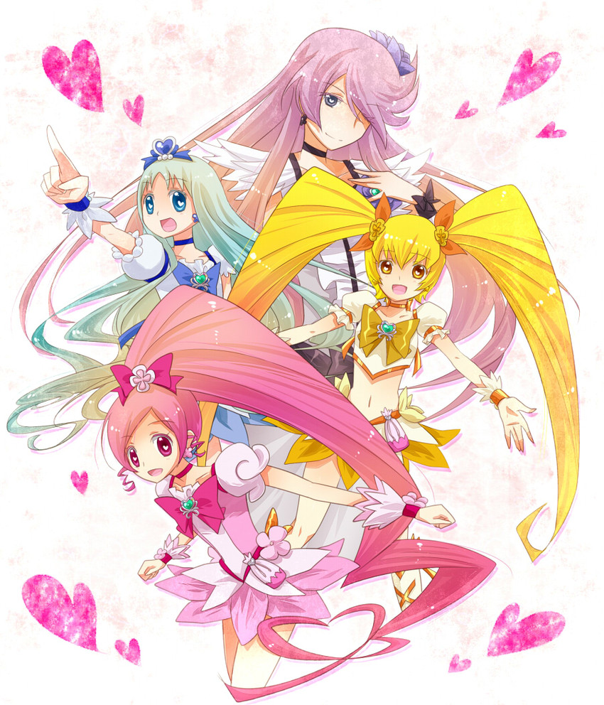 kurumi erika, hanasaki tsubomi, tsukikage yuri, myoudouin itsuki, cure marine, and 3 more (precure and 1 more) drawn by hagihara_riku