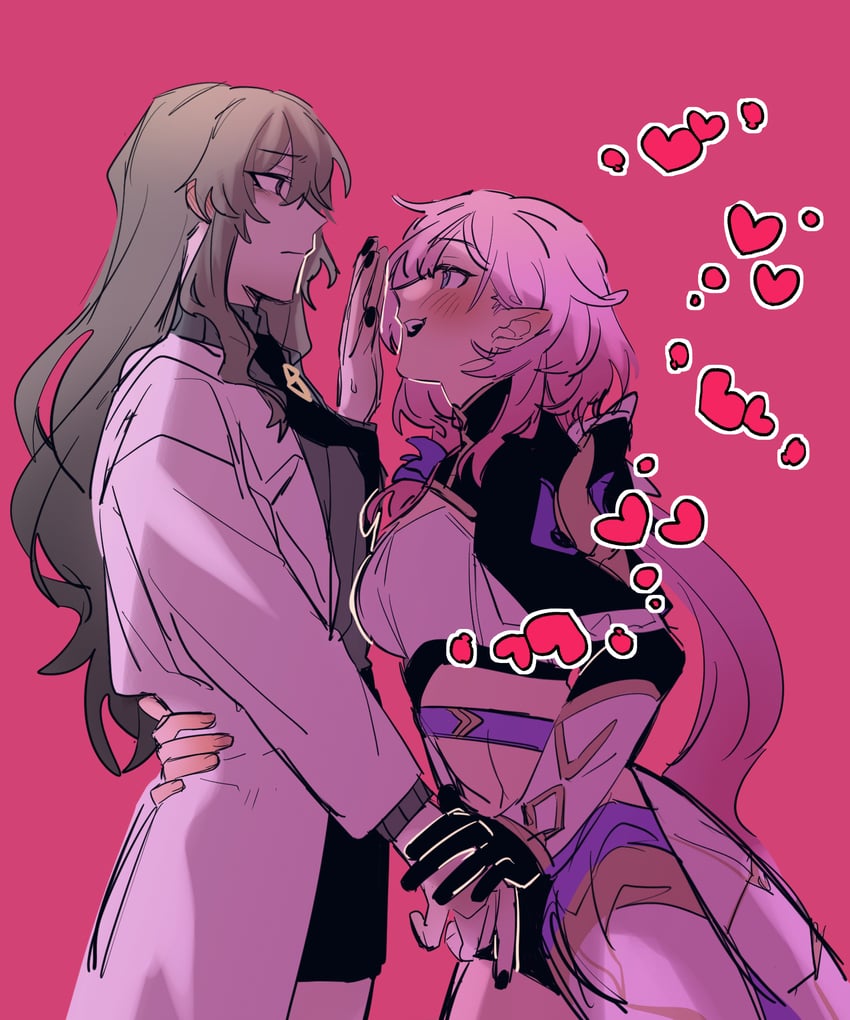 elysia and mobius (honkai and 1 more) drawn by salt66666