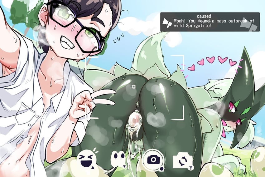 florian and meowscarada (pokemon and 1 more) drawn by sirachi