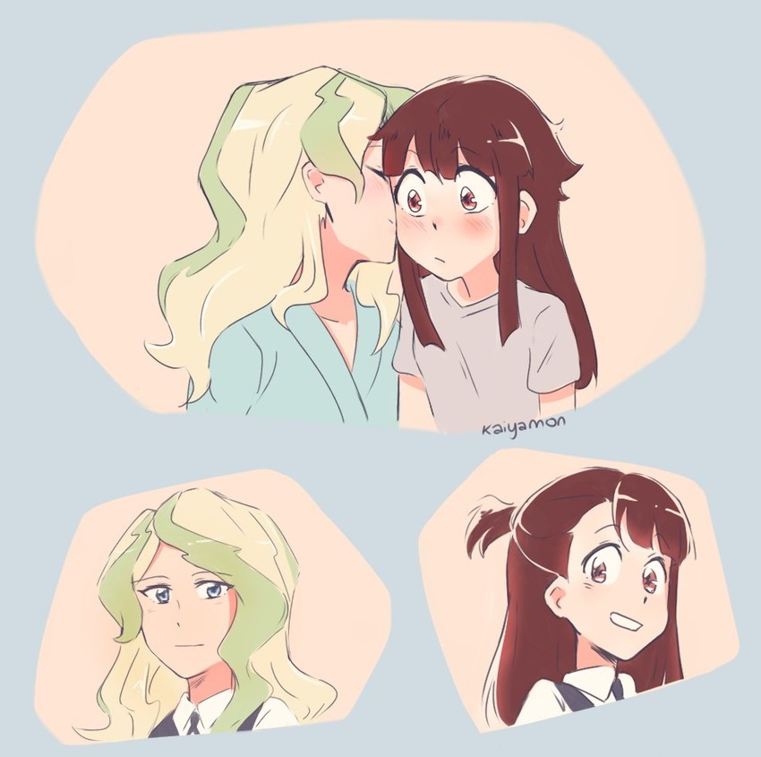 kagari atsuko and diana cavendish (little witch academia) drawn by kaiyamon