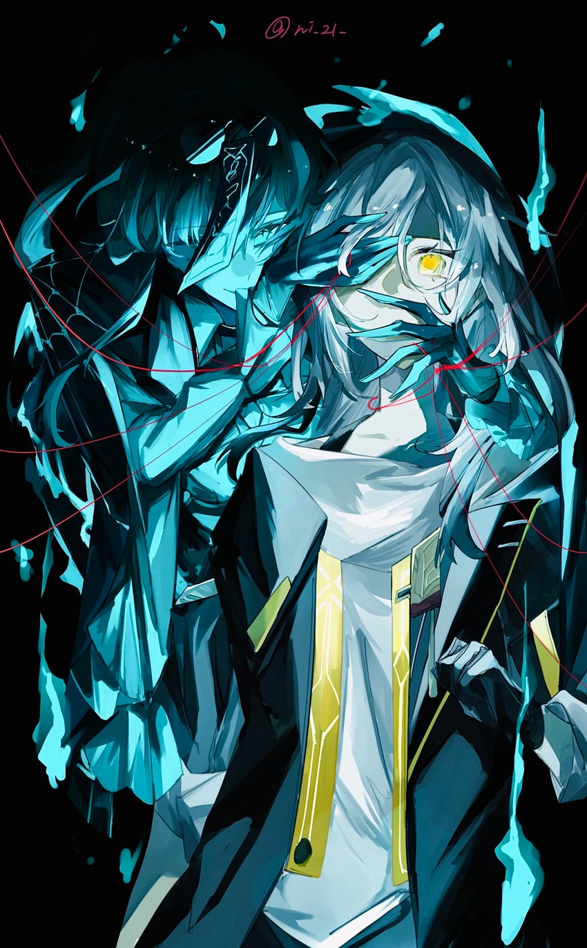 trailblazer, stelle, and kafka (honkai and 1 more) drawn by tugu_pi