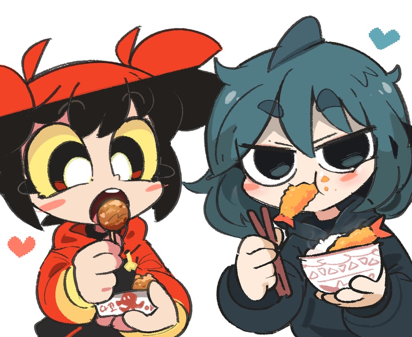 fuka-chan and crab-chan (original) drawn by kim_crab